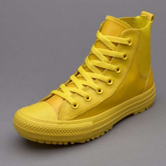 yellow rubber converse